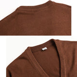 Aidase Solid Cardigan Knitted Men Simple Basic Loose Students Daily Trendy Ulzzang Outwear Autumn Leisure Males Sweaters Couple Popular aidase-shop