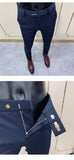 Aidase New Striped Suit Pants  Men Elegant Skinny Fit Office Pant Men Trousers Pant For Man Business Slim Fit Dress Ankle Trousers aidase-shop