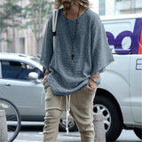 Aidase Autumn Men Long Sleeve O Neck Sweater Casual Knitted Loose Tops Harajuku Thin White Solid Mens Pullovers Pull Homme Streetwear aidase-shop