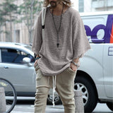 Aidase Autumn Men Long Sleeve O Neck Sweater Casual Knitted Loose Tops Harajuku Thin White Solid Mens Pullovers Pull Homme Streetwear aidase-shop