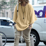 Aidase Autumn Men Long Sleeve O Neck Sweater Casual Knitted Loose Tops Harajuku Thin White Solid Mens Pullovers Pull Homme Streetwear aidase-shop