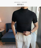 Aidase   2022 Brand clothing Men Summer Casual Knit Sweaters/Male Slim Fit Round collar trend Short Sleeve T-shirts Plus size S-3XL aidase-shop