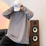 Aidase Plus Size 5XL-S Autumn Fashion Side Split Buttons Decor Long Sleeve Oversized T-Shirts Men Clothing Loose Casual Tee Shirt Homme aidase-shop
