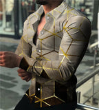 Aidase Fashion Men Oversized Casual Shirt Stripe Print Long Sleeve Men Clothing High Quality Prom Party Cardigan Blouses Us size S-5XL aidase-shop
