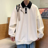Autumn Lapel Hoodie Men Fashion 4 Colors Casual Oversized Sweatshirt Men Streetwear Hip Hop Loose Pullover Hoodies Mens Hoody aidase-shop