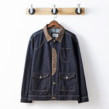 Vintage Denim Jackets Men Retro Cargo Jacket Coats Outerwear Coat for Men Distressed Streetwear Japanese Patchwork aidase-shop