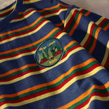 Rainbow Stripe Short-sleeved T-shirt for Men Women Playful T-shirt 2023 Korean Loose Peppy Harajuku Bf Half-sleeved Top aidase-shop