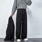Men's Solid Color Wide Leg Casual Suit Pants  Fashion Streetwear Ins Men Trousers Harajuku Loose Unisex Pants aidase-shop