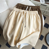 Summer New Basic Solid Casual Shorts Mens Womens Baggy Korean Trend Y2k Light Thin Short Pants Unisex Beach Trousers aidase-shop