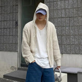 Vintage Knit Mesh Coat for Men Hole Hooded Cardigan Long Sleeve Tee Male Casual Summer Japanese Streetwear Hip Hop aidase-shop