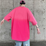 Streetwear Summer Cotton Gradient Men's Short Sleeve Tshirts Hip Hop Batik Acid Washed T-shirt Unisex Tees Clothes aidase-shop