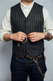 Aidase Men's Striped Suit Vest Tweed Herringbone Retro Sleeveless Slim Steampunk Warm Waistcoat chaleco hombre aidase-shop