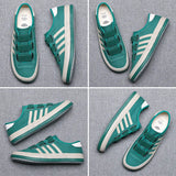 Elastic Band Canvas Casual Sneakers Youth Trend Men's Vulcanized Loafers Brand New Lazy Simple Joker Shoes aidase-shop