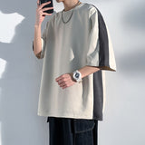 Japanese Style Trend Baggy Patchwork Short Sleeve Men's  Summer New Tshirt Casual Tops Male Harajuku Round Neck Tees aidase-shop