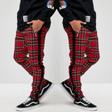 Scottish Style Plaid Sweatpants Men Street Fashion Trousers Casual Sports Joggers Pants aidase-shop