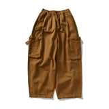 Multi Pocket Cargo Pants Mens Work Pants Safari Style Casual Wide Leg Pants Men Solid Color Baggy Trousers aidase-shop