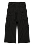 Aidase High street retro casual large pocket overalls men's and women's new summer high waist loose straight tube draped wide leg pants aidase-shop