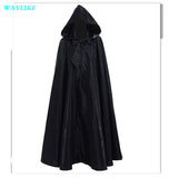 Aidase  Halloween Party Cosplay Woman Men Adult Long Hero Witchcraft Witchcraft Robe Hood Cloak Cosplay Satin Red Medieval Cloak aidase-shop