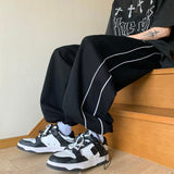 Dark Blue Black Casual Pants Men Fashion Oversized Sweatpants Men Streetwear Hip-hop Loose Straight Pants Mens Joggers Trousers aidase-shop