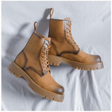 Aidase  Vintage Casual Mens Genuine Leather Lace Up Ankle Boots Male Platform Motorcycle Boots Fashion Footwear Zapatillas Hombre aidase-shop