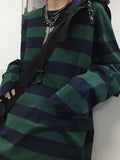 Aidase Harajuku Striped Shirt Streetwear Couple Oversized Striped Blouse Woman Casual Long Sleeve Gothic Grunge T-Shirt Tee Tops aidase-shop