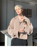 Kpop Vintage Drape Shirt Hong Kong Stylemen Women's Long-sleeved Niche High-end Silky Shirt Unisex Handsome Loose Couple Jacket aidase-shop