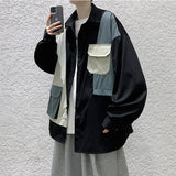 Summer New Japanes Style Design Work Shirts Men Loose Trend Patchwork Casual Tops Male Harajuku Streetwear Shirt aidase-shop