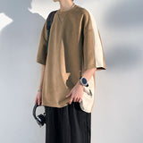 Japanese Style Trend Baggy Patchwork Short Sleeve Men's  Summer New Tshirt Casual Tops Male Harajuku Round Neck Tees aidase-shop