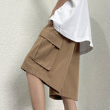 Aidase Large Pockets Mens Shorts Wide Leg Cargo Capri Pants Summer Casual Fashion Brand Harajuku Solid Male Short Trousers aidase-shop