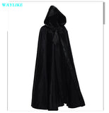 Aidase  Halloween Party Cosplay Woman Men Adult Long Hero Witchcraft Witchcraft Robe Hood Cloak Cosplay Satin Red Medieval Cloak aidase-shop