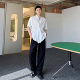 Summer Short Sleeve Shirt Men Fashion Retro Oversized Shirt Men Streetwear Korean Loose Pullover Shirt Mens Ice Silk Shirts aidase-shop
