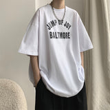 New Short Sleeve T-shirt Man Trend Letter Graphic Printed Tops Crew Neck Oversized Cotton Tees Male T Shirt aidase-shop