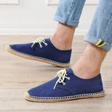 Aidase New Fashion Loafers Men Flats Brand Canvas Shoes Flat Male Lazy Shoes Mens Casual Shoes Black Beige Blue Big Size 45 A4829 aidase-shop