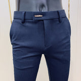 Aidase New Striped Suit Pants  Men Elegant Skinny Fit Office Pant Men Trousers Pant For Man Business Slim Fit Dress Ankle Trousers aidase-shop