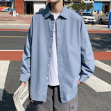 New Long Sleeve Shirt Man Loose Single Breasted Outdoor Large Size Cool Solid M-5x Blouse Korean Button Sleeved Shirts aidase-shop