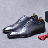 New Men's Shoes Italian Formal Shoes Oxford Men's Handmade Genuine Leather Laser Carved Business Party Shoes 37-46 aidase-shop