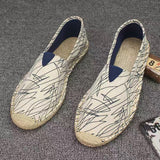 Aidase 2022 New Men Fashion Flats Plimsolls Solid Canvas Shoes Casual Linen Loafers Lovers Shoes Male hemp Espadrille Fisherman Shoes aidase-shop