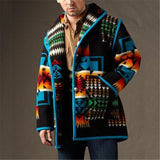 Aidase  Ins Style Printed Fashion Lapel Woolen Jacket Men's Autumn and Winter Single-breasted Windbreaker Jacket Harajuku Retro Clothes aidase-shop
