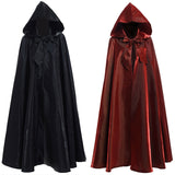 Aidase  Halloween Party Cosplay Woman Men Adult Long Hero Witchcraft Witchcraft Robe Hood Cloak Cosplay Satin Red Medieval Cloak aidase-shop