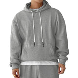 New Solid-color Hoodie Men's Casual Sweatshirt Plus Size Long-sleeved Top Street Sweat aidase-shop