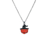 Personality Metal Pumpkin Skeleton Skull Necklace for Men Women Halloween Ghost Skull Bat Pumpkin Head Necklace Party Jewelry aidase-shop