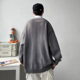 Aidase  Cardigan Men College Knitwear Basic Autumn Loose Trendy Handsome All-match Leisure Plus Size Pockets Simple Pure Color Harajuku aidase-shop