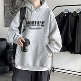 Autumn New Foaming Printing Fake Two Pieces Hoodies Men Fashion Unisex Casual Loose Pullovers Streetwear Male Sweatshirts aidase-shop