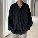 Shirts for men Apricot Handsome Lapel Men Blouse Vacation Hollow Out Sexy Fashion Men Clothing Male Mesh Long-sleeved Shirts aidase-shop