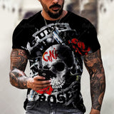 Aidase  Summer  Skull Printed TShirt For Men Casual Short Sleeve Clothes Streetwear Oversized T-Shirt Hip Hop 3D Printing O-NeckTop Tees aidase-shop