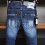 Aidase  Men Ripped Skinny Denim Jeans Luxury Brand Dsq2 Street Wear Fit Jeans Pants Quality Men Holes Stretch Denim Pants Casual Jeans aidase-shop