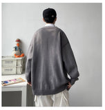 Aidase  Cardigan Men College Knitwear Basic Autumn Loose Trendy Handsome All-match Leisure Plus Size Pockets Simple Pure Color Harajuku aidase-shop