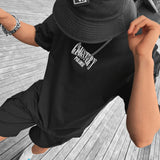 Hip Hop T Shirts Men Fashion Hood Gangster Print Big Size Short Sleeve Cotton Tops Summer Clothes Mens Vintage Loose T-shirt Y2K aidase-shop