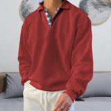 Autumn  Men Fashion Polo Shirts Short Sleeve Turn-down Collar Patchwork Casual Polos Mens Clothing Male Tops Pullover Sweatshirt aidase-shop