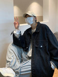 Denim Jacket Men's High Street Hip-hop Trainer Jacket Autumn Trend Streetwear All-match Preppy Oversize Punk Jeans Coat aidase-shop